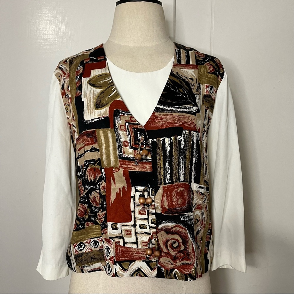 Vintage 90s SL Petites Funky Boho Button Up Blouse